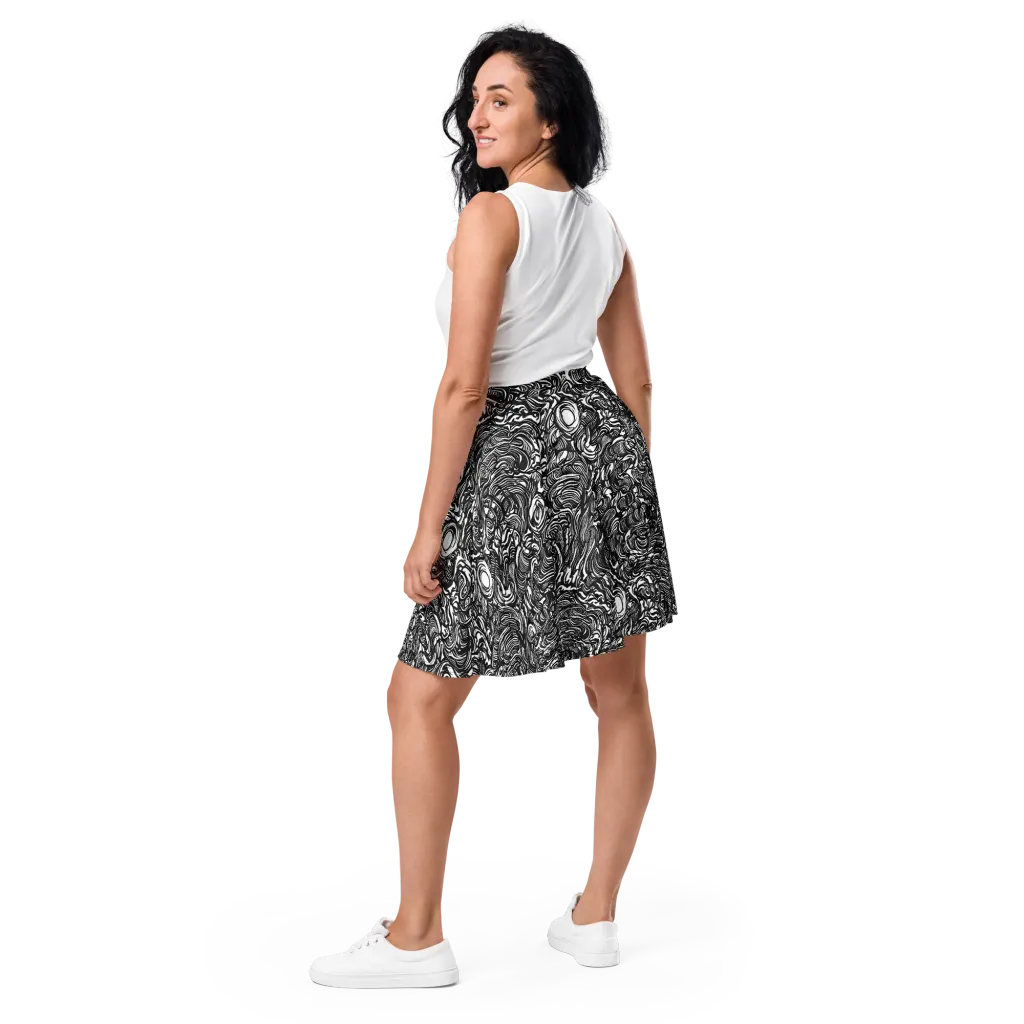 Monochrome Torrent on Skater Skirt — Back
