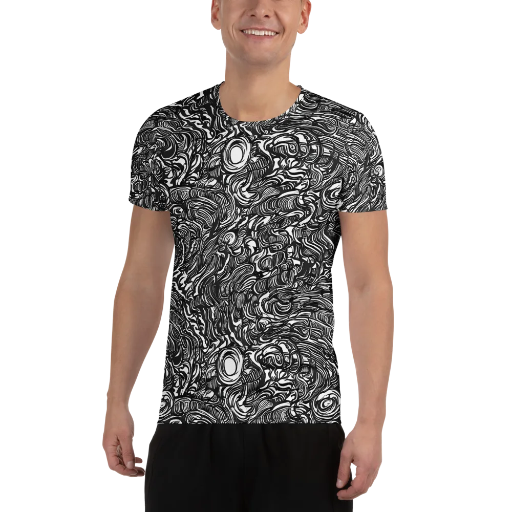 Monochrome Torrent on Men's Athletic T-Shirt — Front