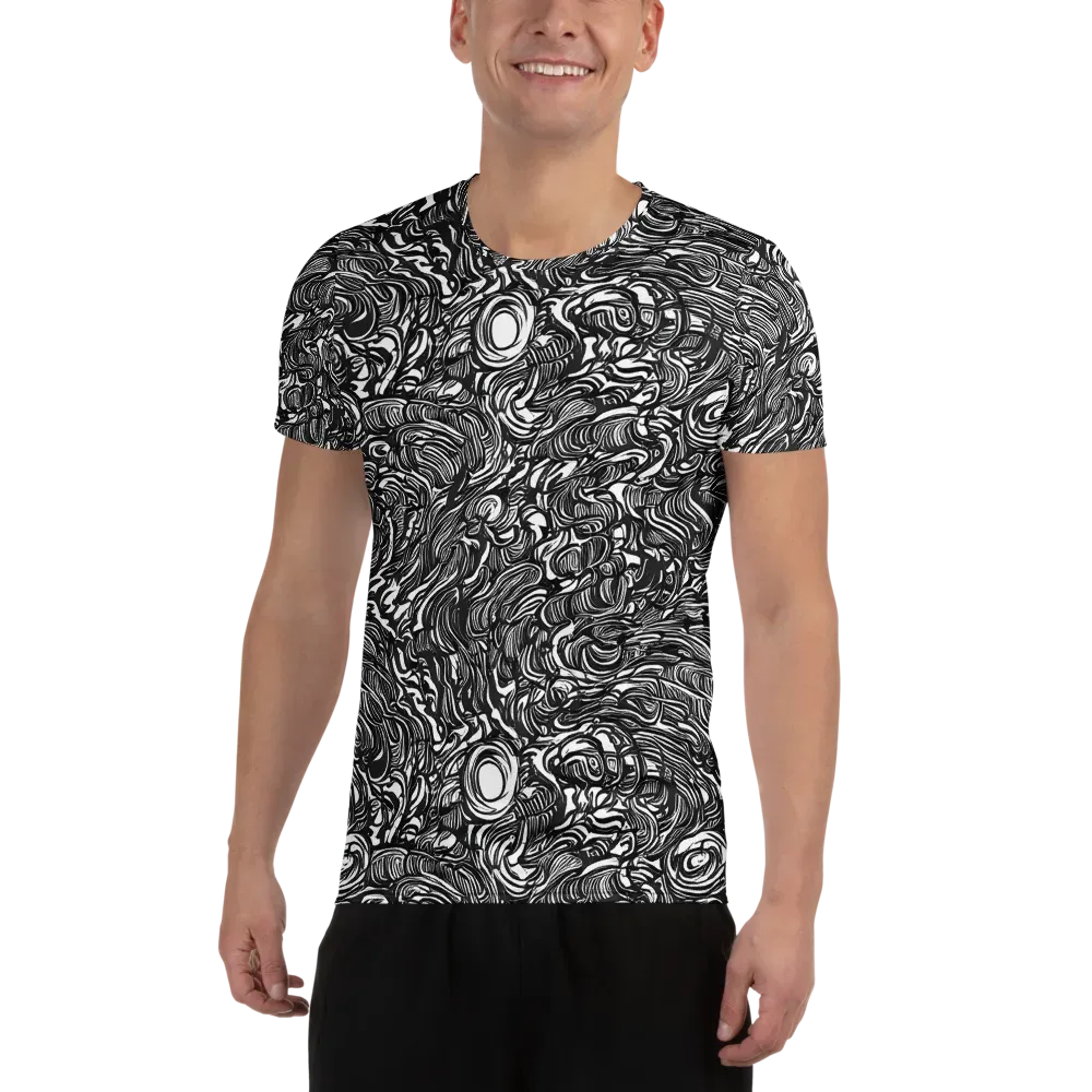 Monochrome Torrent on Men's Athletic T-Shirt — Front
