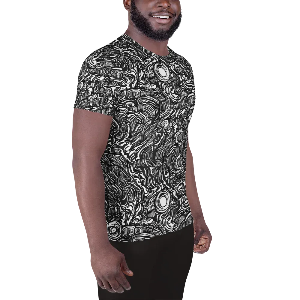 Monochrome Torrent on Men's Athletic T-Shirt — Right