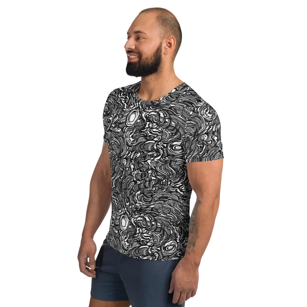 Monochrome Torrent on Men's Athletic T-Shirt — Left