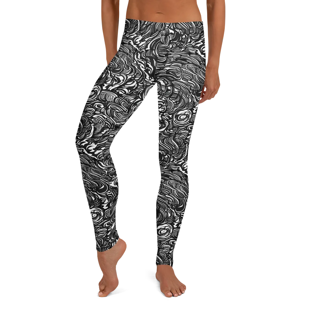 Monochrome Torrent on Leggings — Front