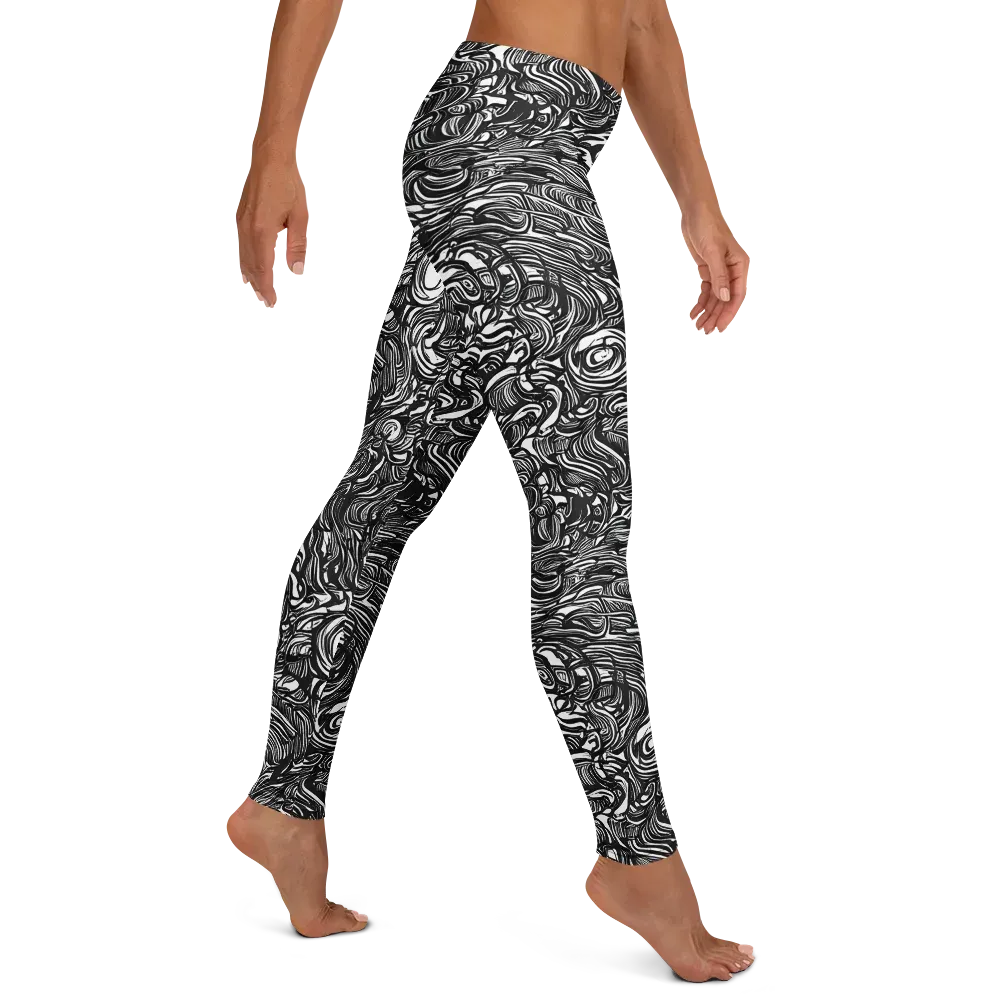 Monochrome Torrent on Leggings — Right