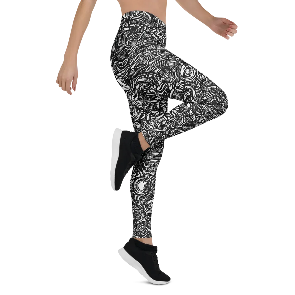 Monochrome Torrent on Leggings — Right