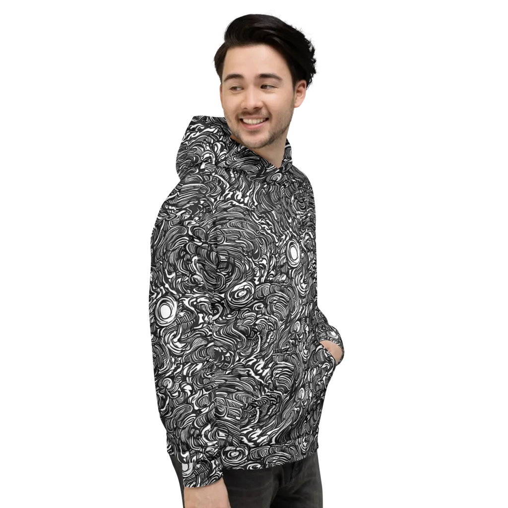 Monochrome Torrent on Hoodie — Right