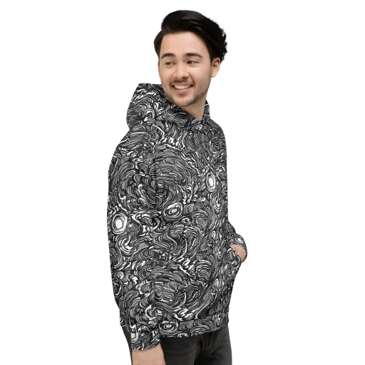 Monochrome Torrent on a Hoodie
