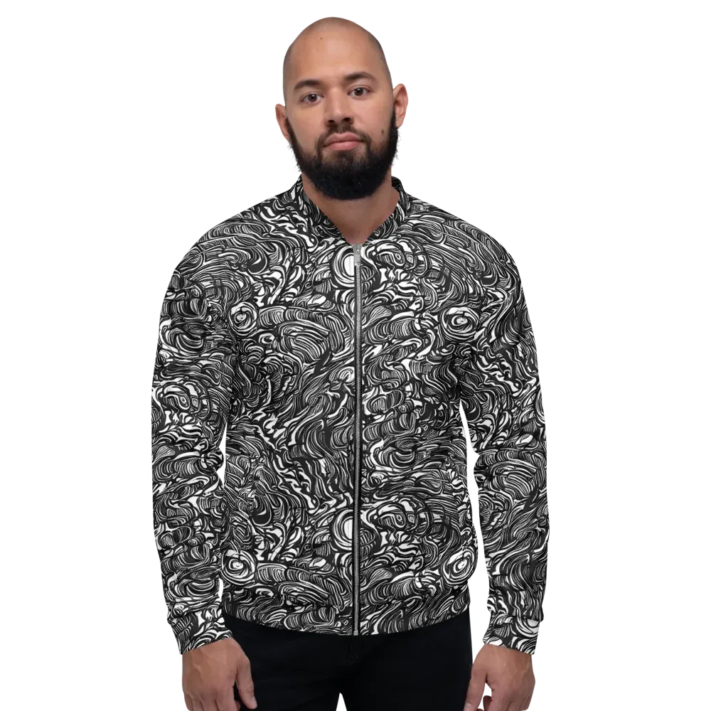 Monochrome Torrent on Bomber Jacket — Front