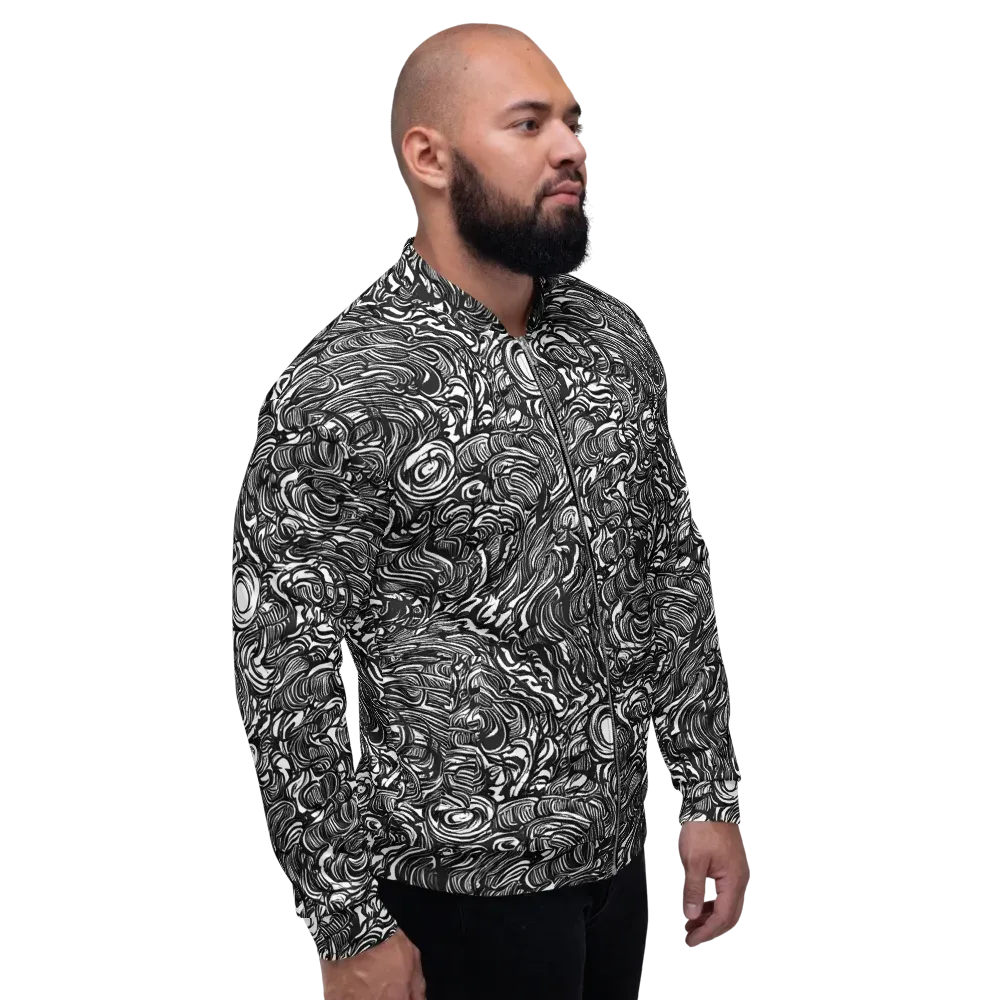Monochrome Torrent on Bomber Jacket — Right