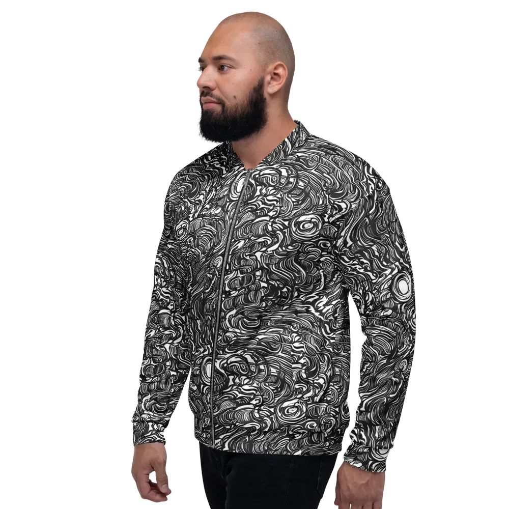 Monochrome Torrent on Bomber Jacket — Left