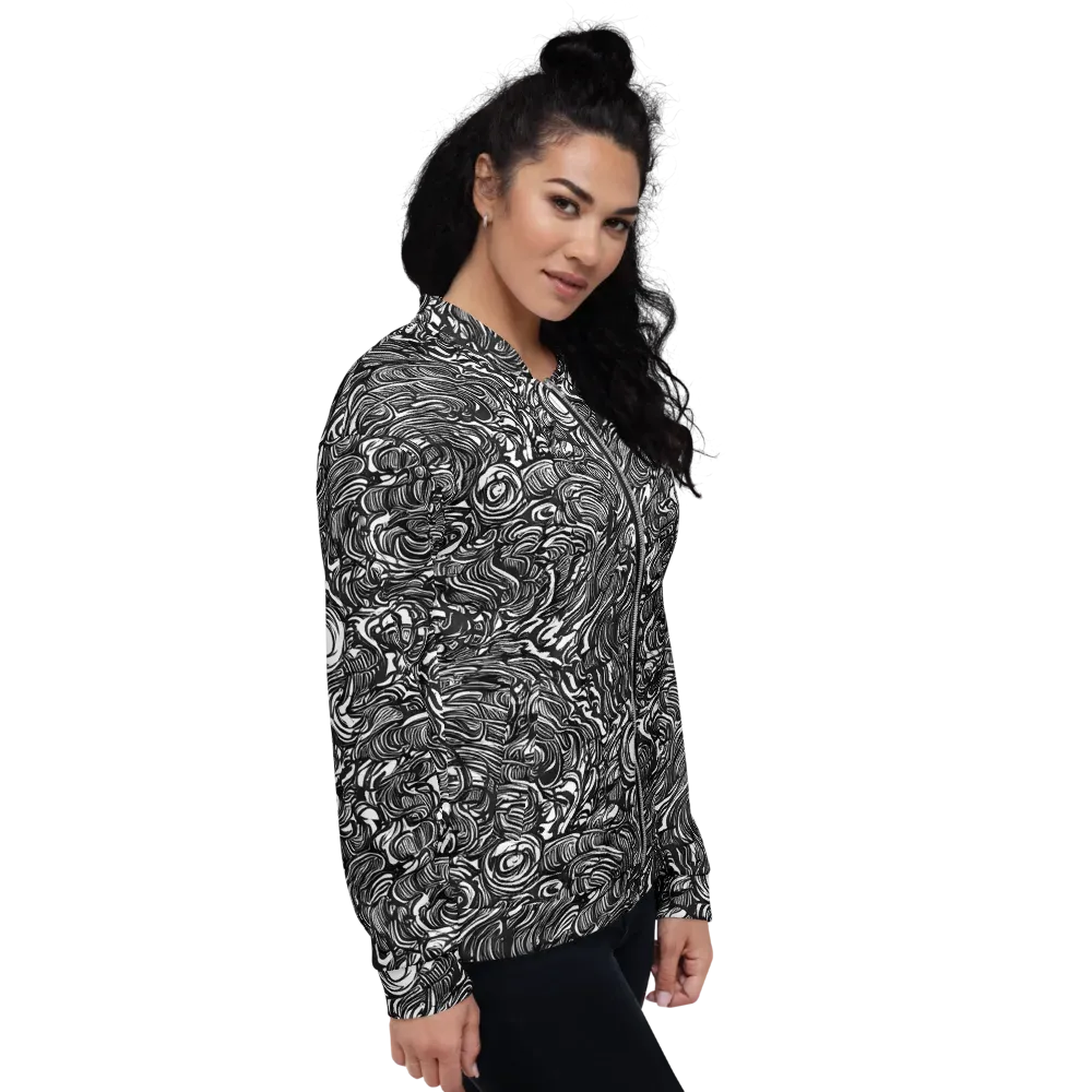 Monochrome Torrent on Bomber Jacket — Right