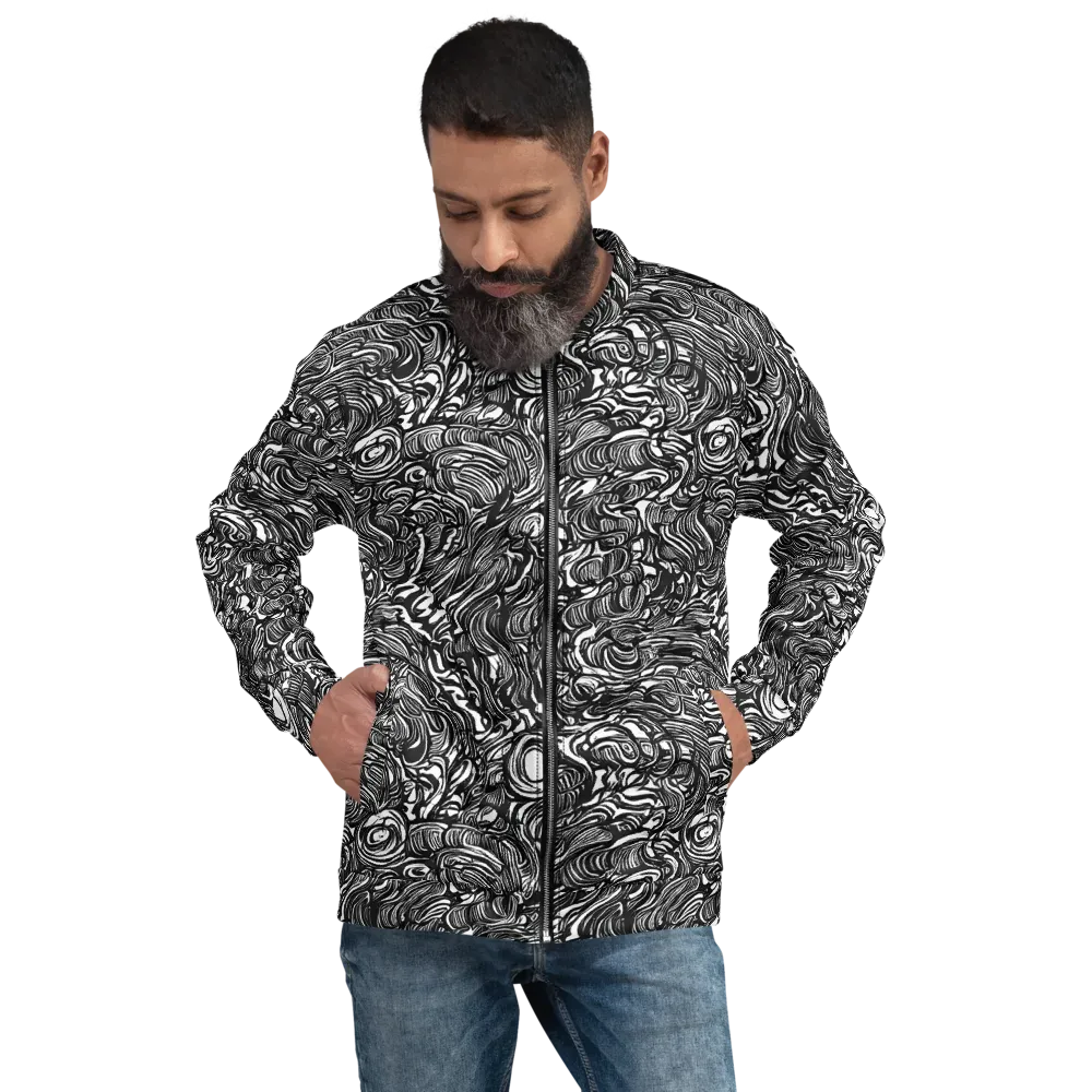 Monochrome Torrent on Bomber Jacket — Front