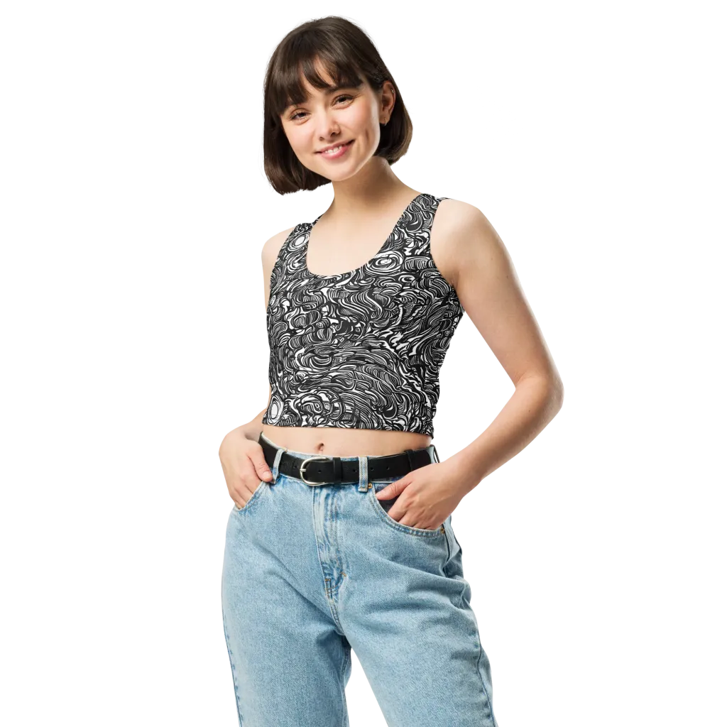 Monochrome Torrent on Crop Top — Front