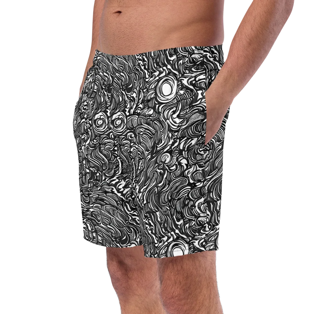 Monochrome Torrent on Swim Trunks — Left Front
