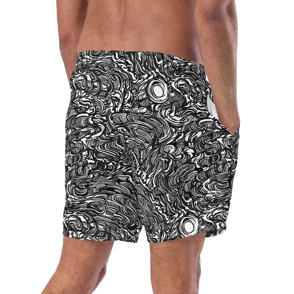 Monochrome Torrent on Swim Trunks — Right Back