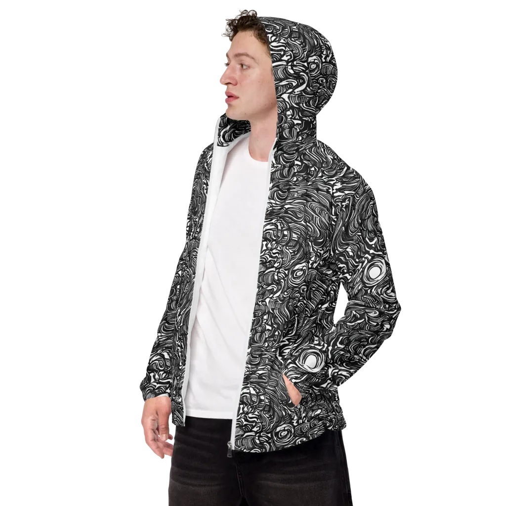 Monochrome Torrent on Men's Windbreaker — Left Front