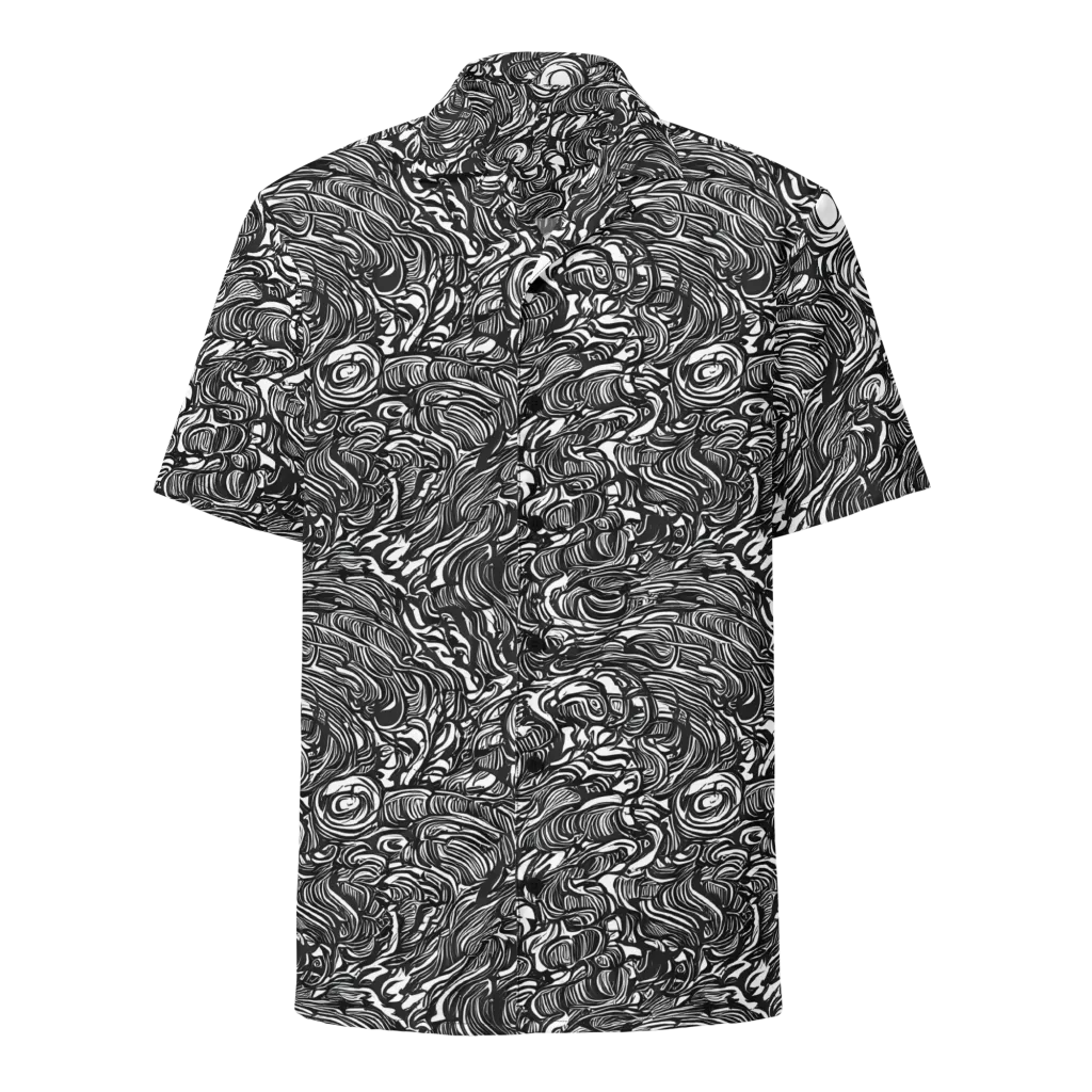 Monochrome Torrent on Button Shirt — Front