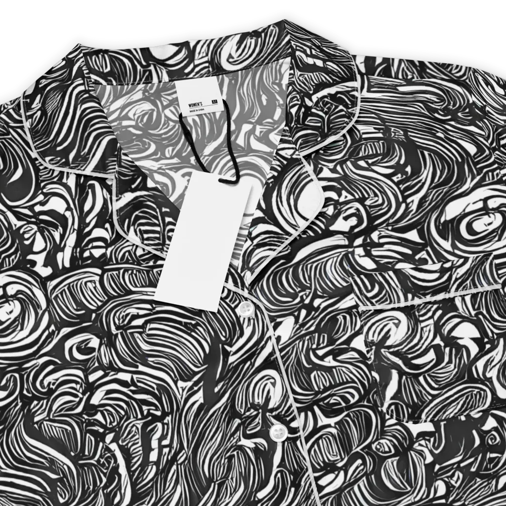 Monochrome Torrent on Women's Short Sleeve Pajama Top — Product details