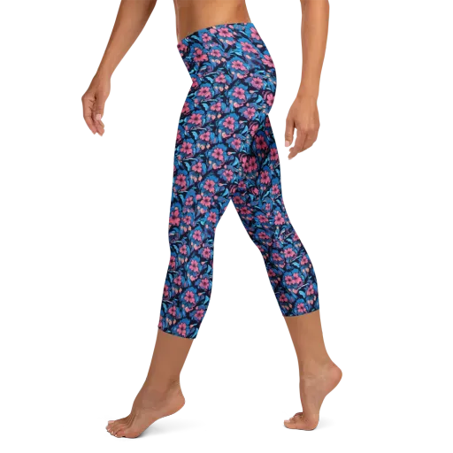 Neon Nightgarden on a Capri Leggings