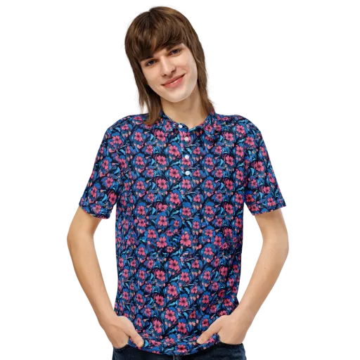 Neon Nightgarden on a Men's Slim Fit Polo Shirt