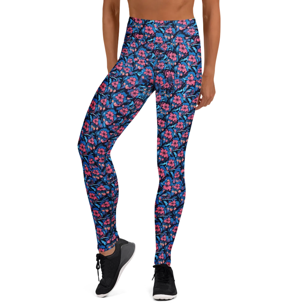 Neon Nightgarden on Yoga Leggings — Front