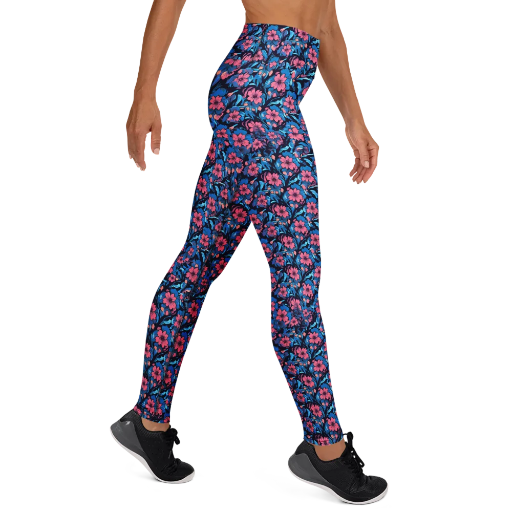 Neon Nightgarden on Yoga Leggings — Right