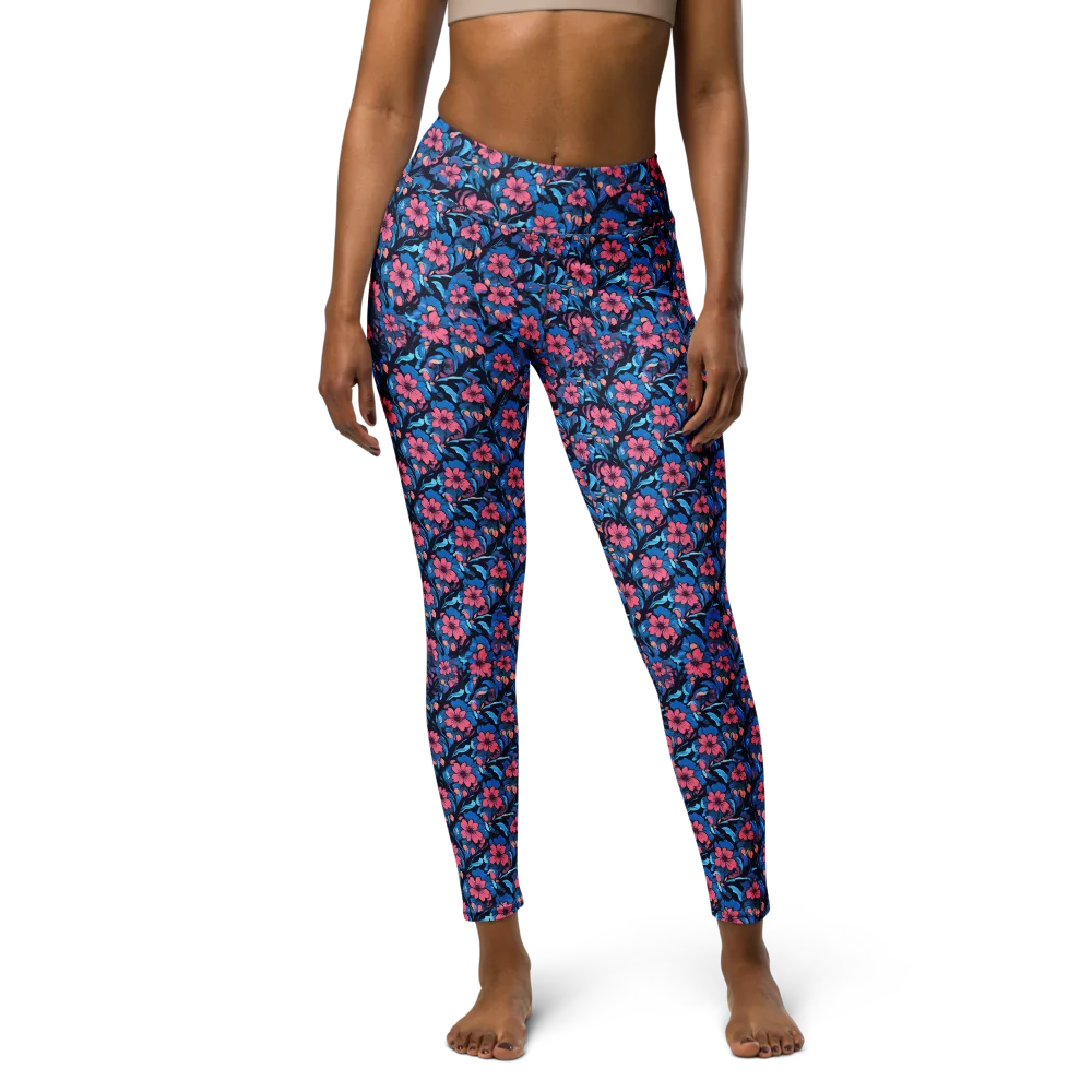 Neon Nightgarden on Yoga Leggings — Front