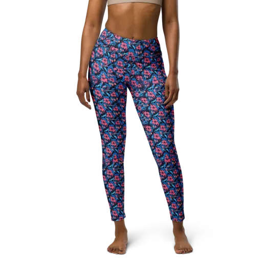 Neon Nightgarden on a Yoga Leggings