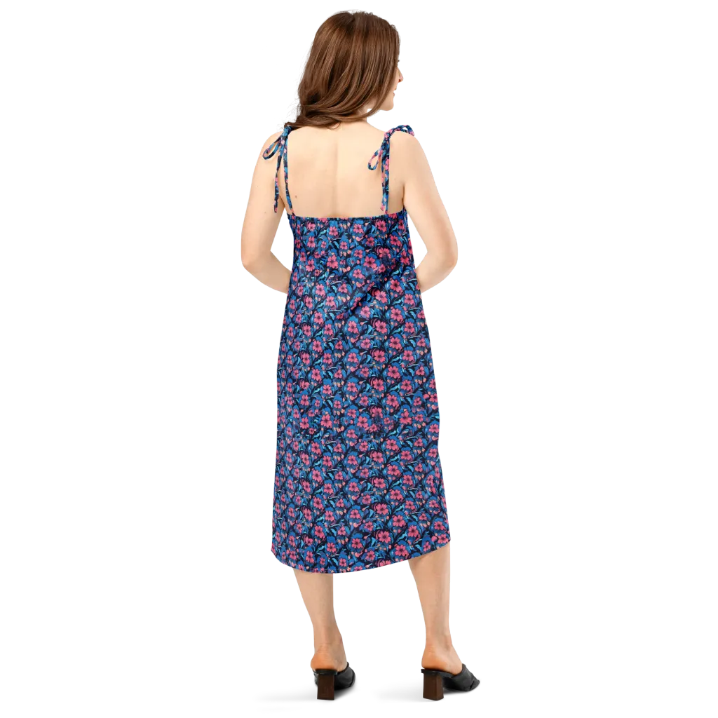 Neon Nightgarden on Slip Dress — Back