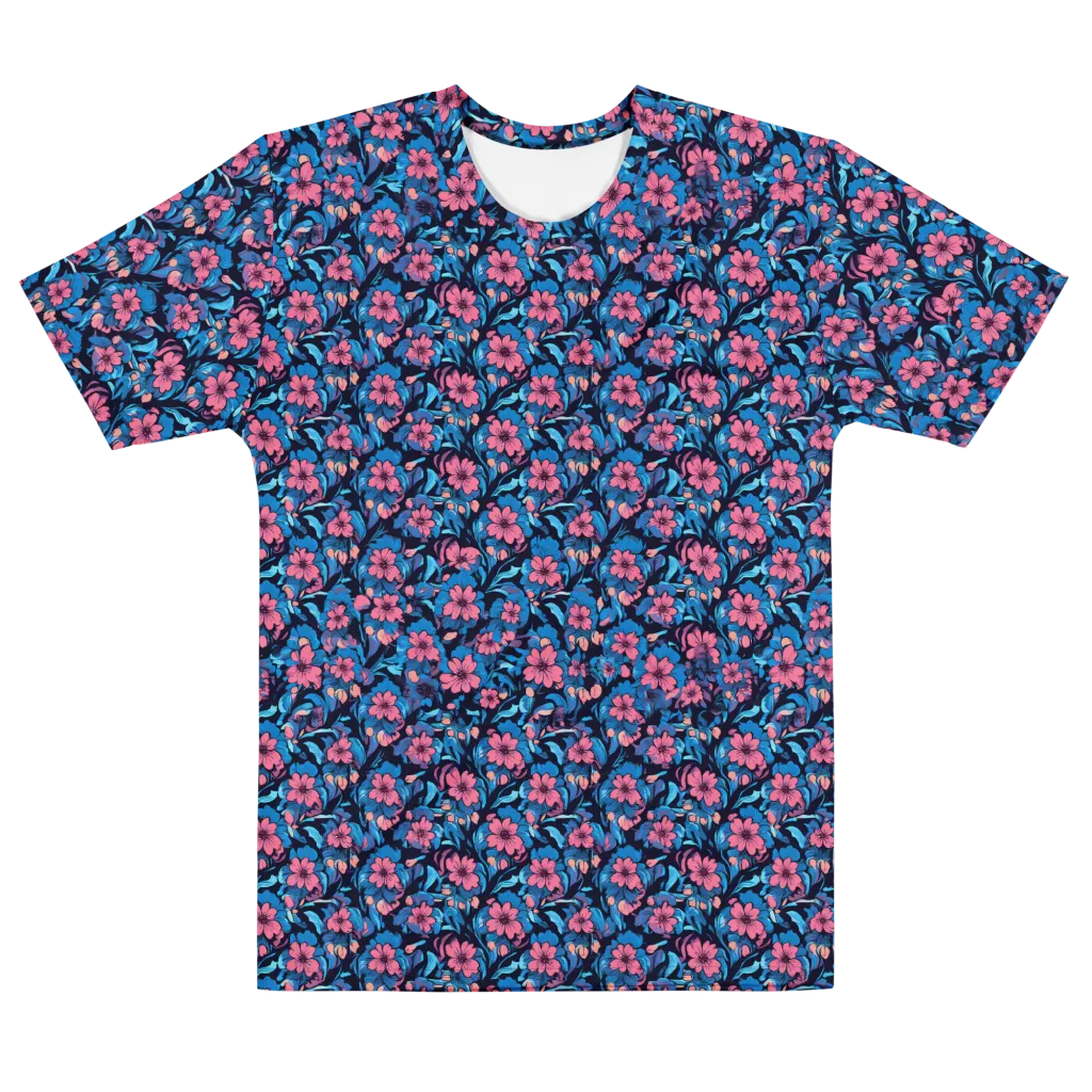 Neon Nightgarden on Men's Cotton Crew Neck T-Shirt — Front