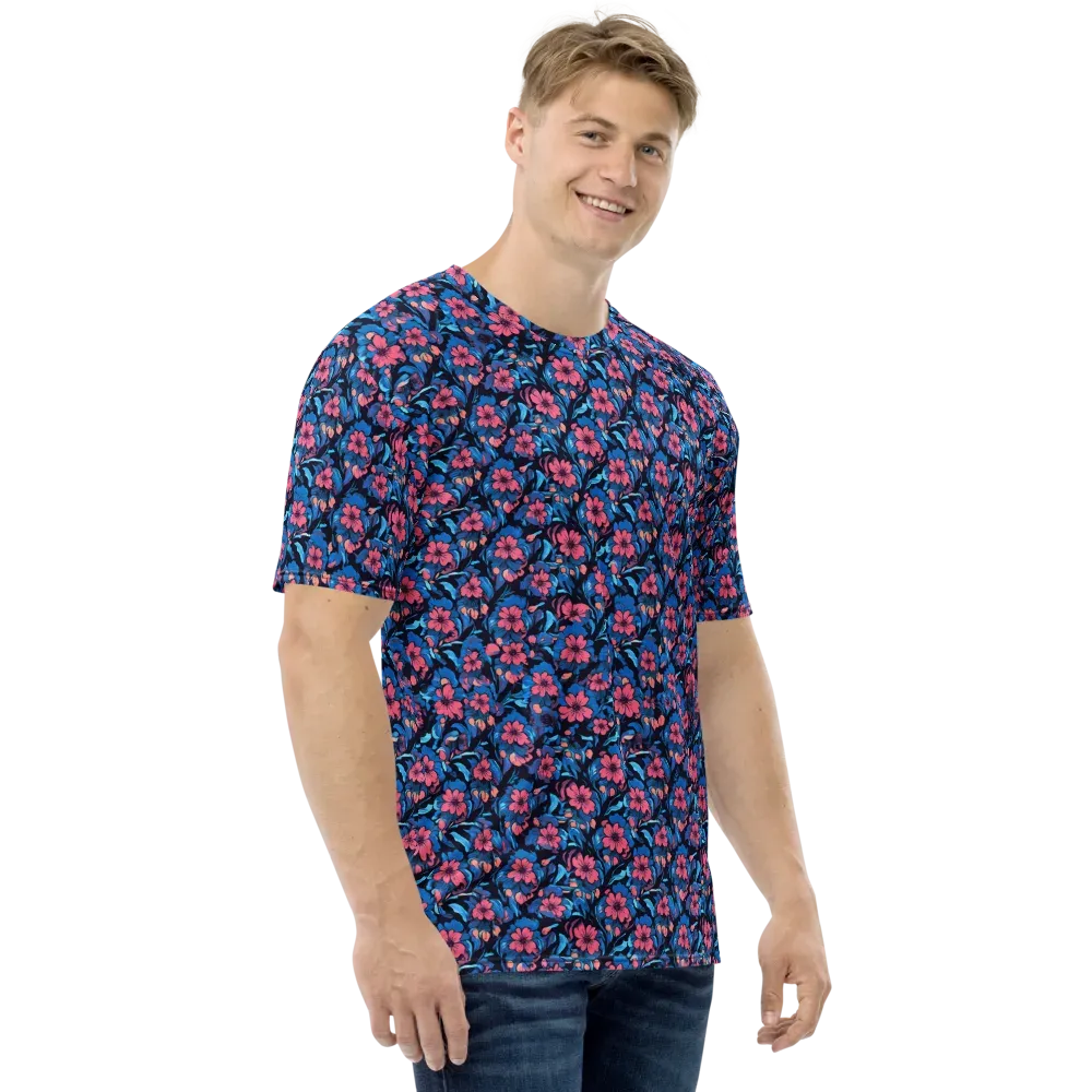 Neon Nightgarden on Men's Crew Neck T-Shirt — Right