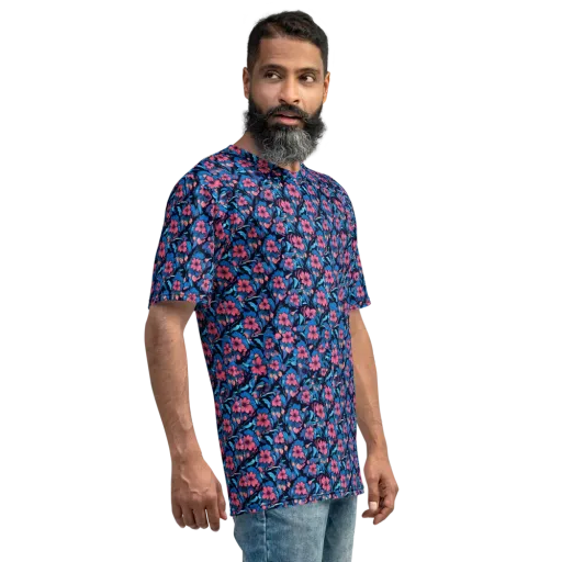Neon Nightgarden on a Men's Crew Neck T-Shirt