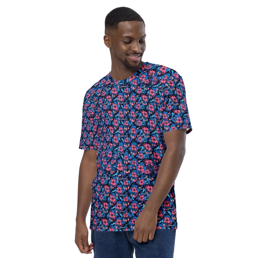 Neon Nightgarden on Men's Crew Neck T-Shirt — Left