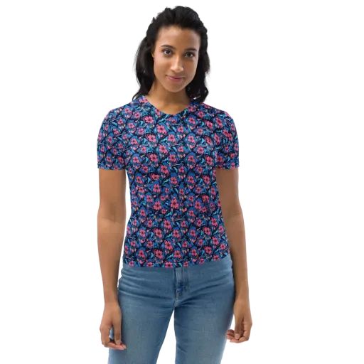 Neon Nightgarden on a Women's Crew Neck T-Shirt