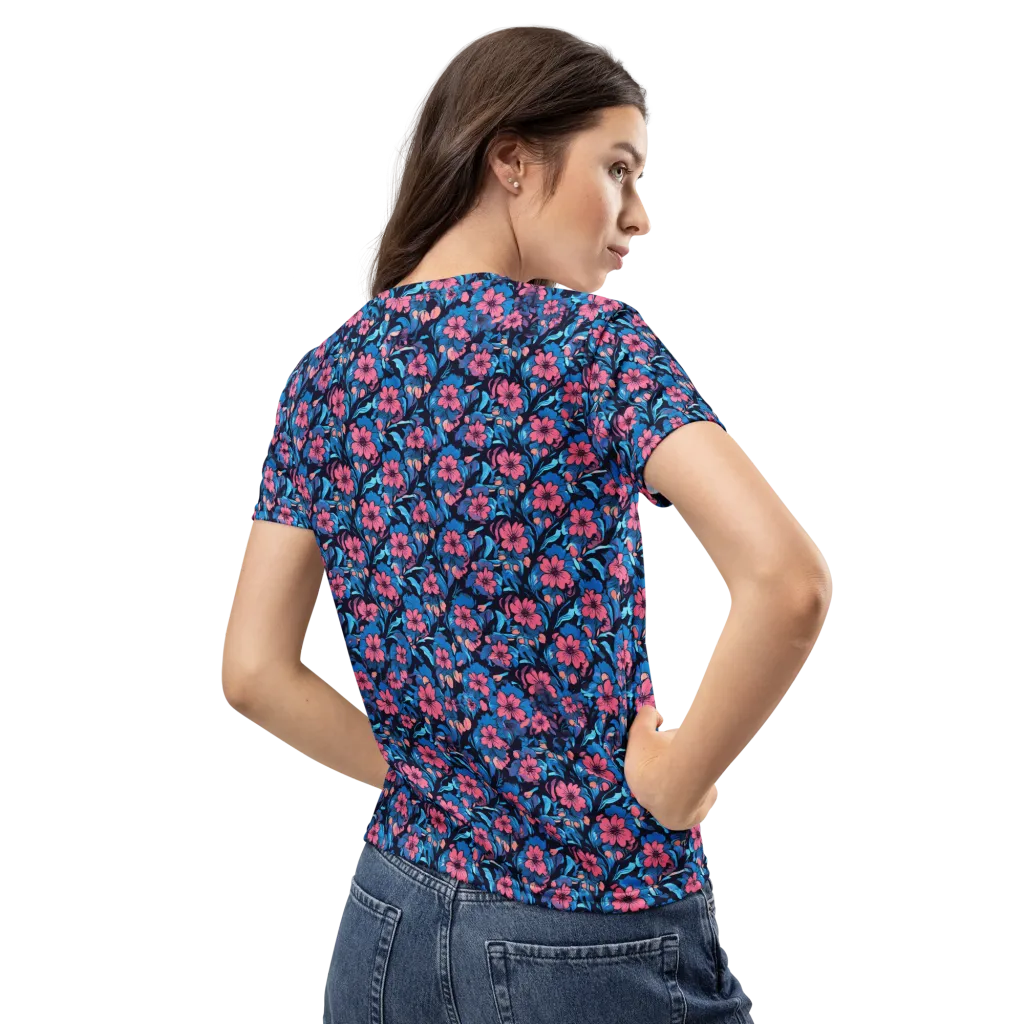 Neon Nightgarden on Women's Crew Neck T-Shirt — Back