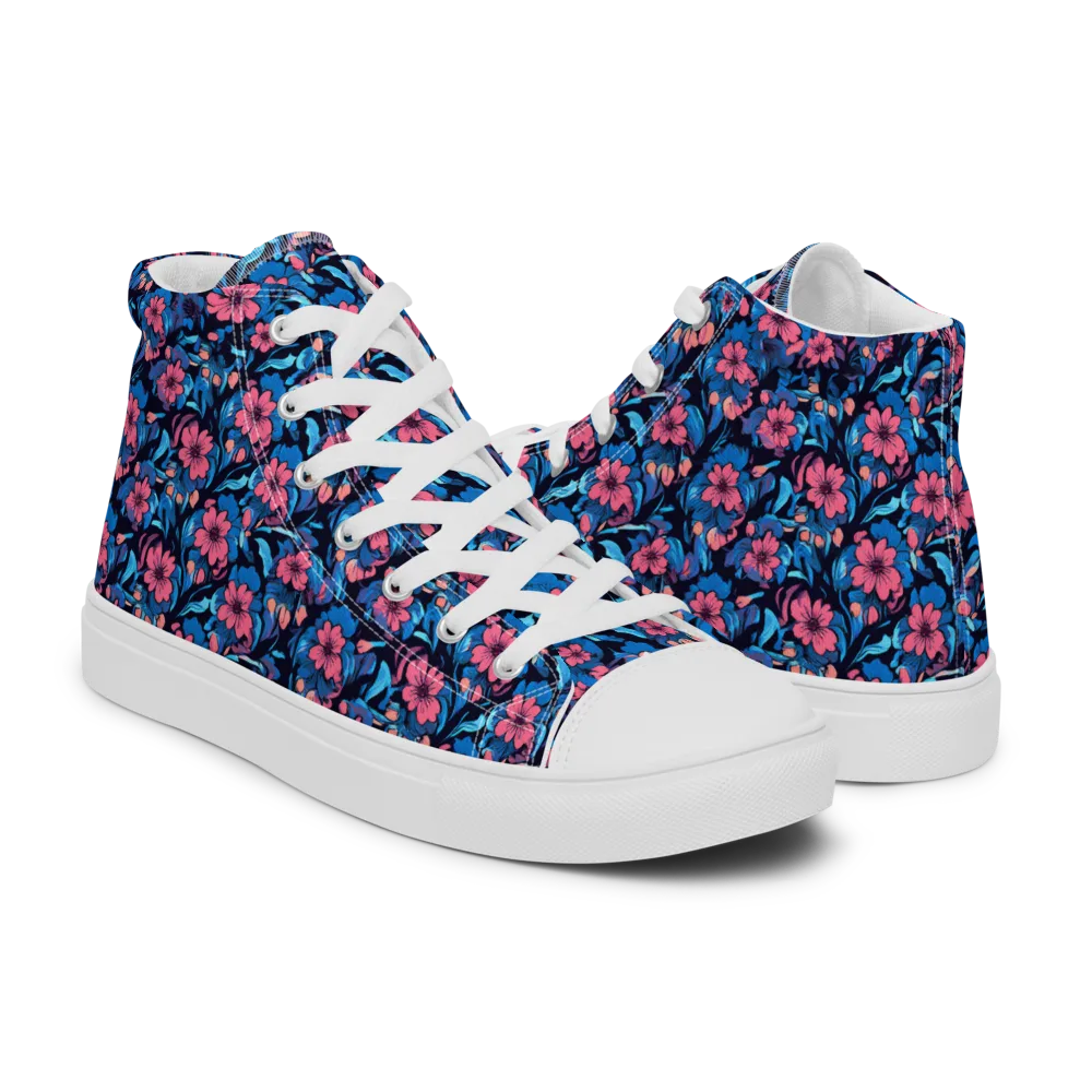 Neon Nightgarden on Women's High Top Canvas Shoes — Right