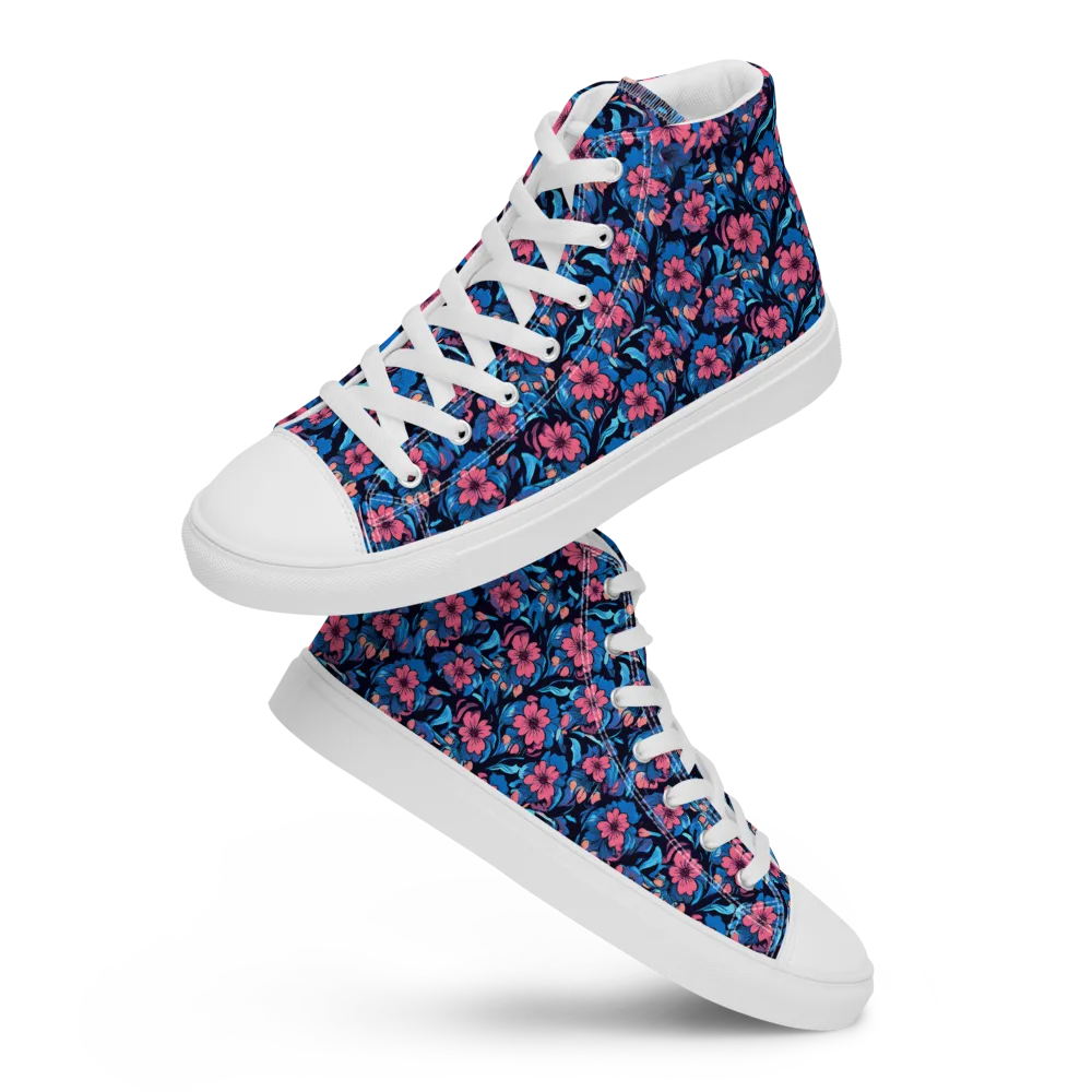 Neon Nightgarden on Women's High Top Canvas Shoes — Front