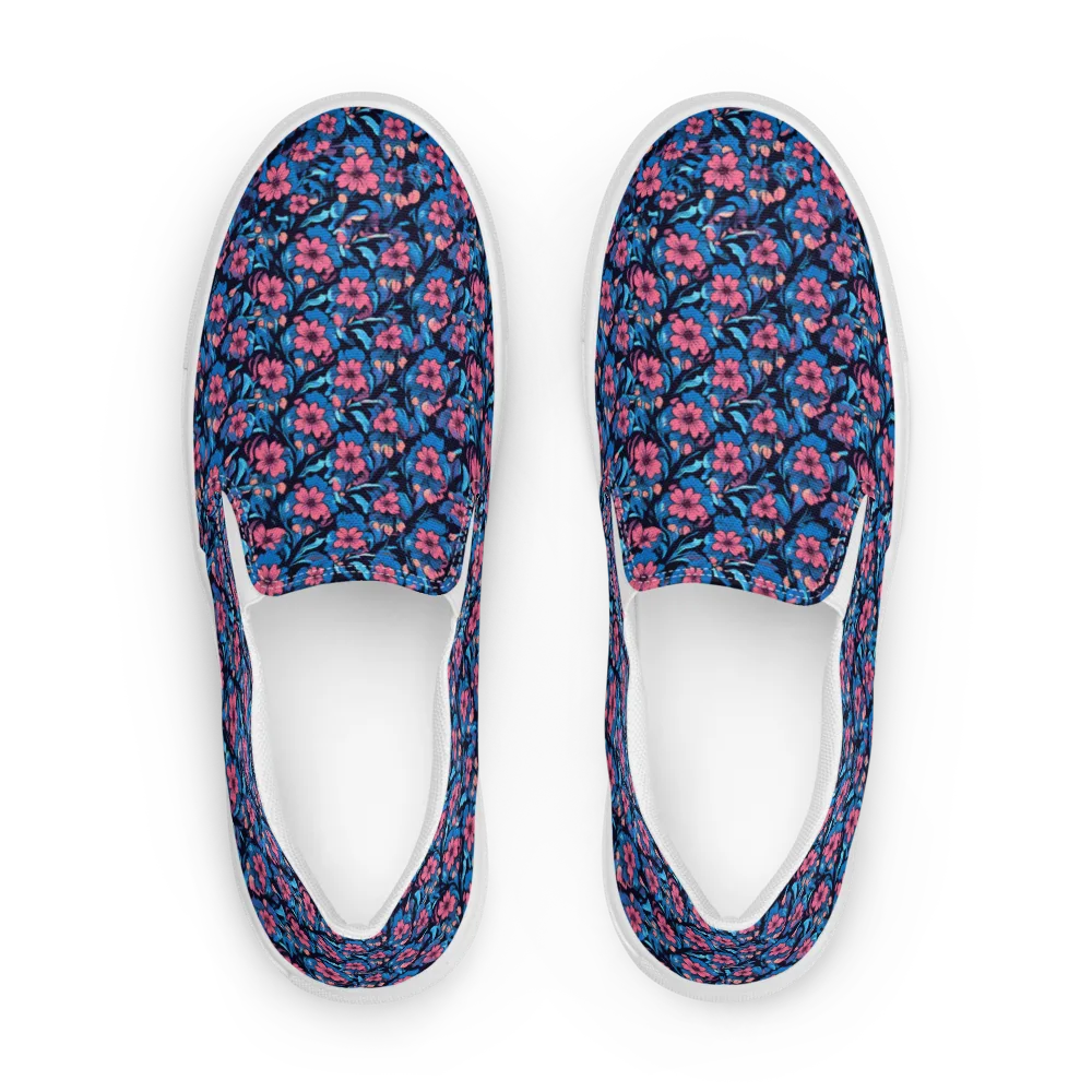 Neon Nightgarden on Men's Slip-On Canvas Shoes — Front