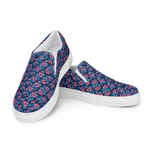 Neon Nightgarden on a Men's Slip-On Canvas Shoes