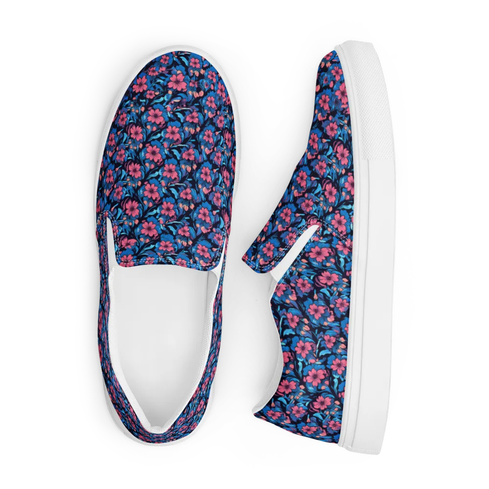 Neon Nightgarden on Men's Slip-On Canvas Shoes — Front