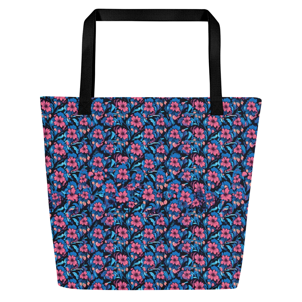 Neon Nightgarden on Large Tote Bag W/ Pocket — Front