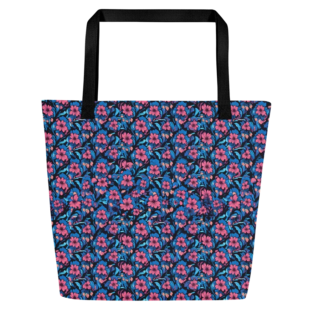 Neon Nightgarden on Large Tote Bag W/ Pocket — Front