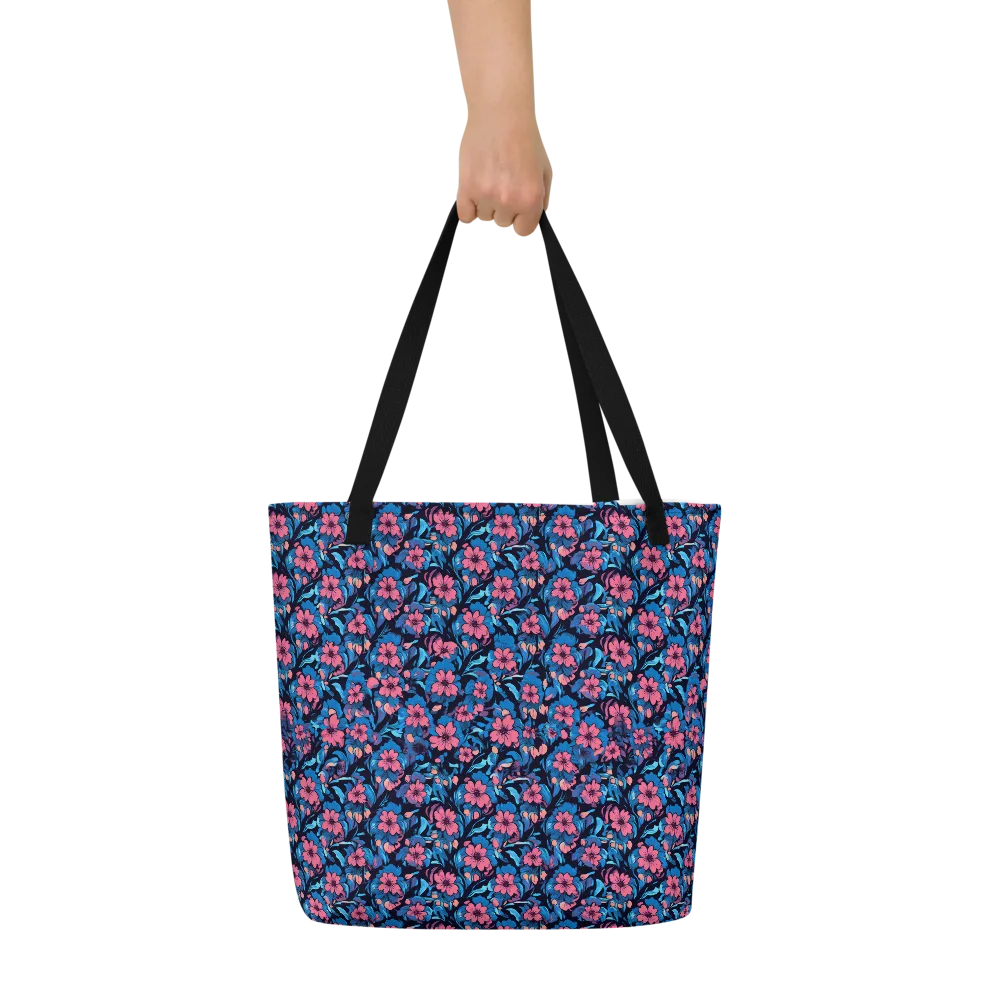 Neon Nightgarden on Large Tote Bag W/ Pocket — Front