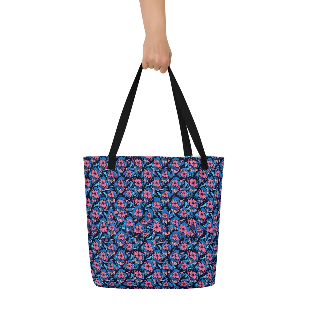 Neon Nightgarden on Large Tote Bag W/ Pocket — Front