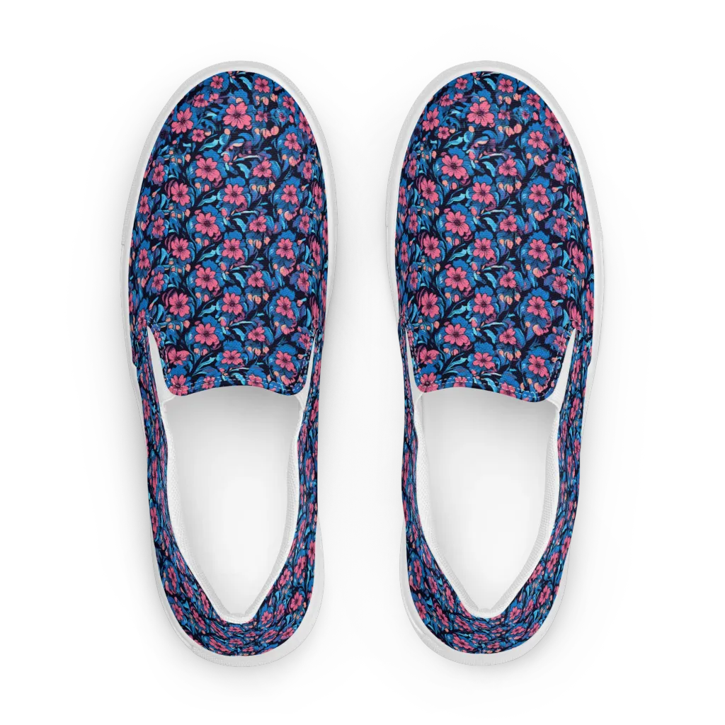 Neon Nightgarden on Women's Slip-On Canvas Shoes — Front