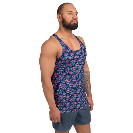 Neon Nightgarden on a Men's Tank Top