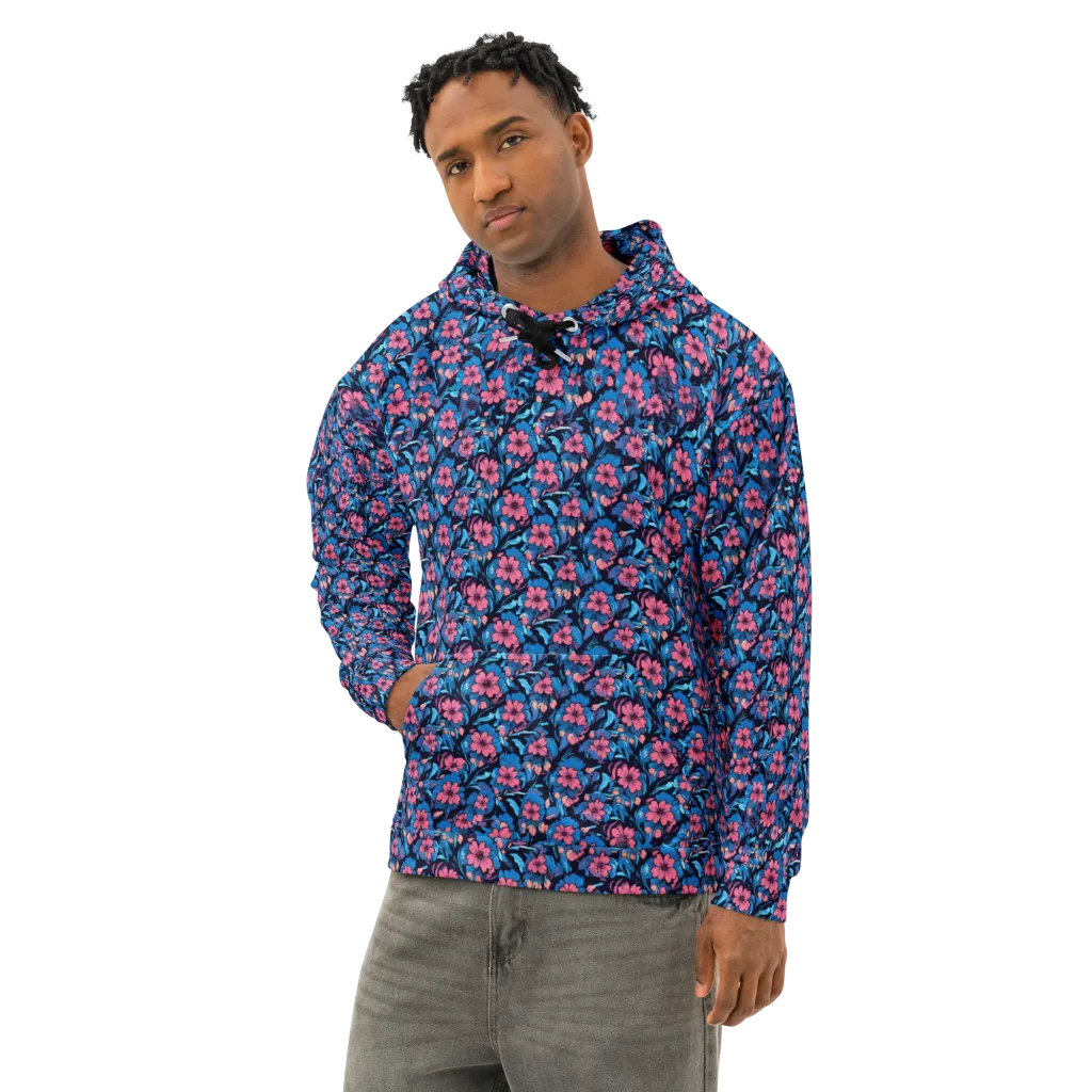 Neon Nightgarden on Cotton Hoodie — Left Front
