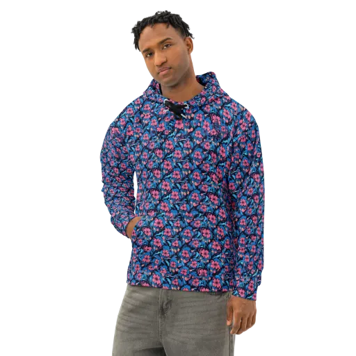 Neon Nightgarden on a Cotton Hoodie