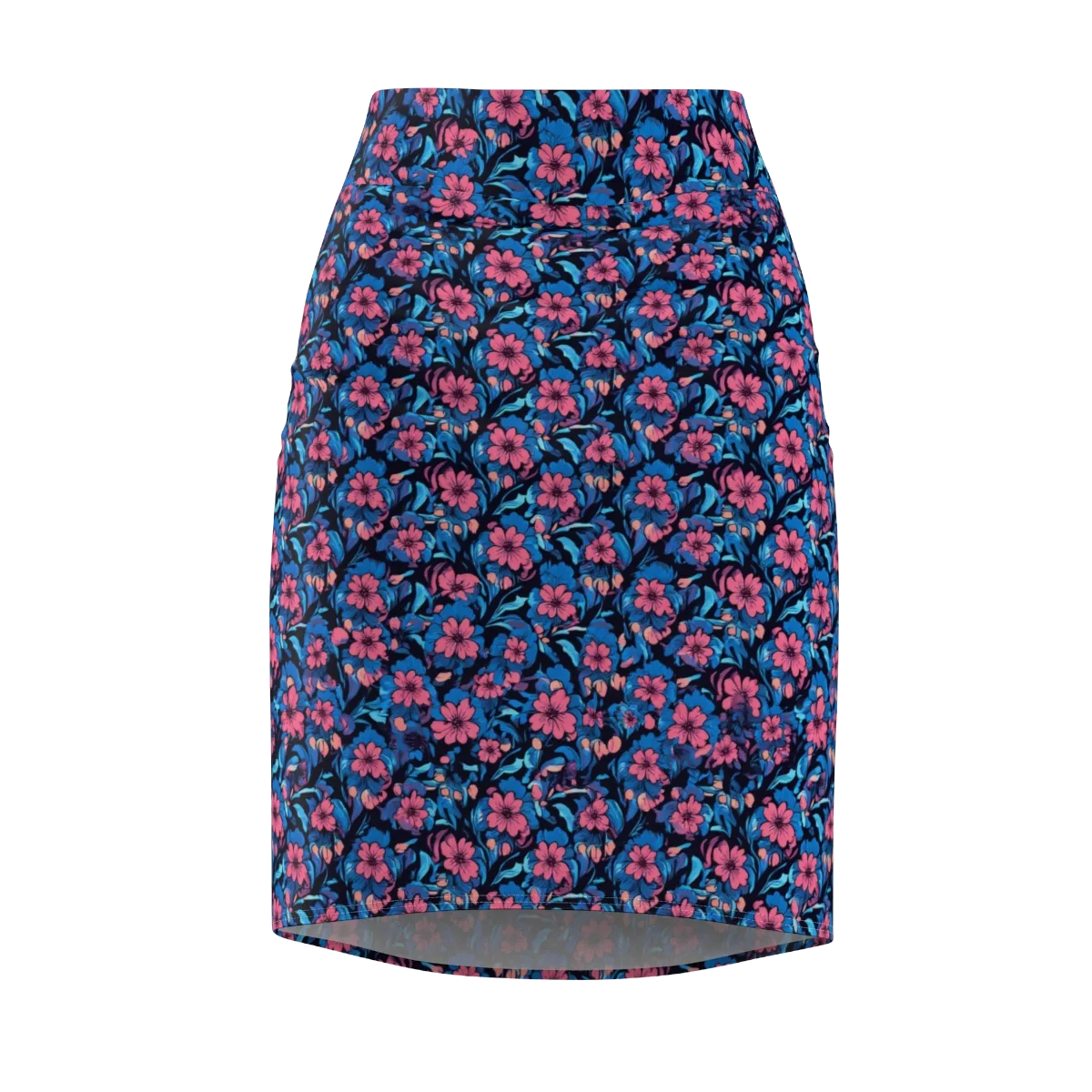 Neon Nightgarden on Pencil Skirt — Front