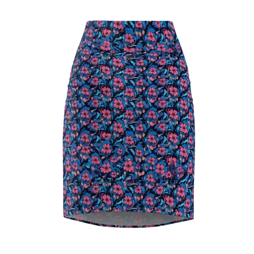Neon Nightgarden on a Pencil Skirt