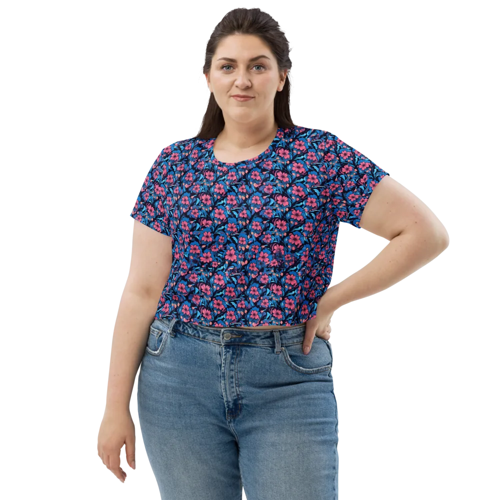 Neon Nightgarden on Crop Tee — Front